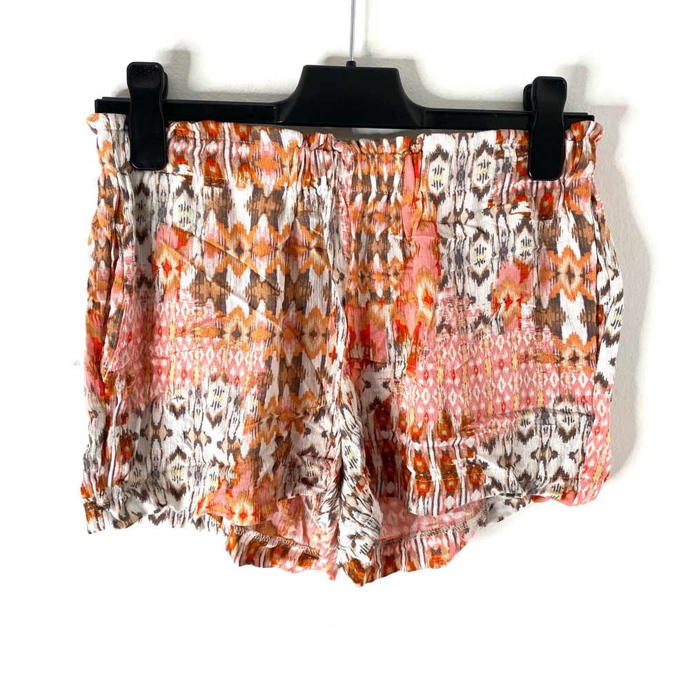Kut from the Kloth Colourful High Waist Shorts Boho Print Pull On Rayon